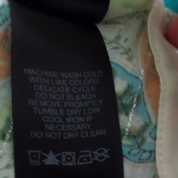 DKNY ~ Y2K Pastel Paisley Metallic Thread Blouse – Size 9 - Picture 8 of 11